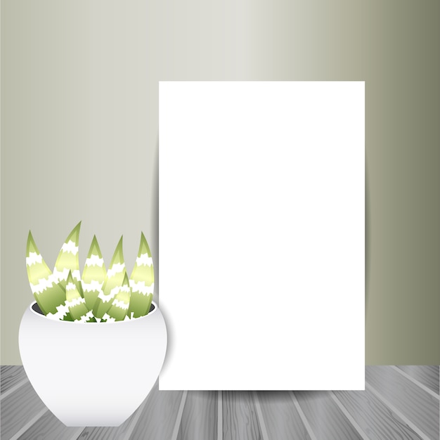 Бесплатное векторное изображение Белая бумага на деревянном полу