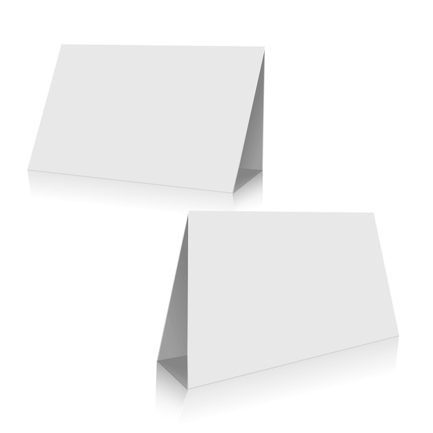White paper stand table set