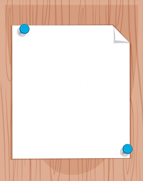 White paper on wooden board