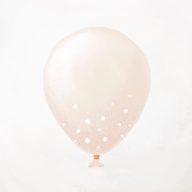 White party balloon element vector with white dots