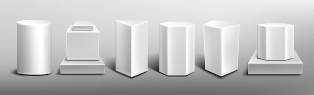 Free vector white pedestals