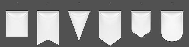 Free vector white pennant flags