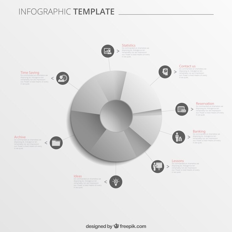 Free Vector white pie chart template
