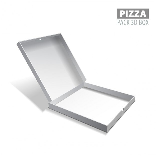 Free vector white pizza box