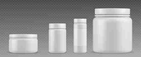 Free vector white plastic pill bottle for vitamin supplement