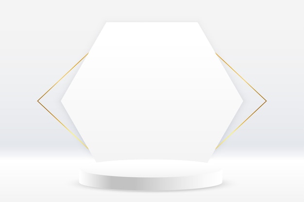 Free vector white podium display background design