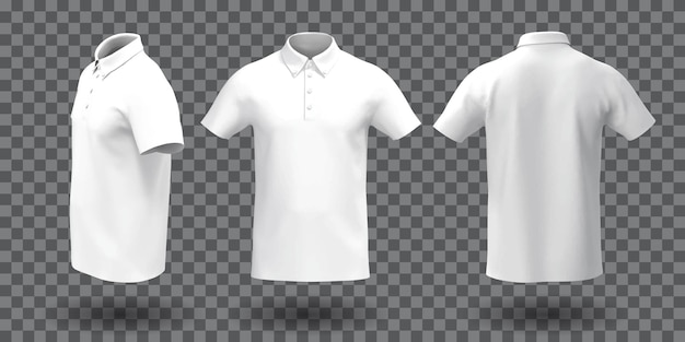 Free vector white polo shirt mockup