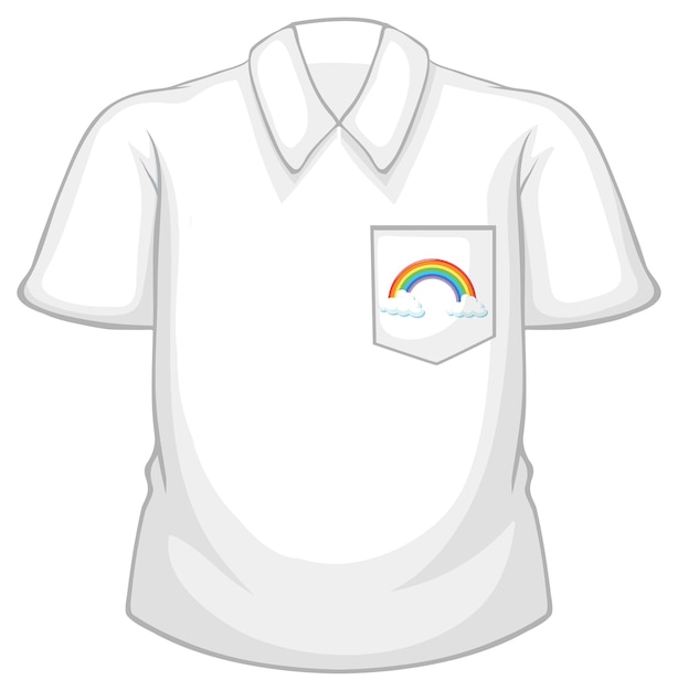 Free vector a white polo shirt with blue sleeves on white background