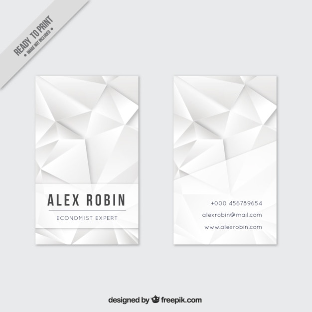 Free Vector white polygonal business card 