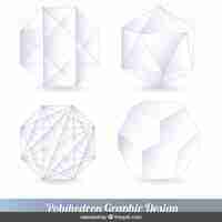 Free vector white polyhedron set