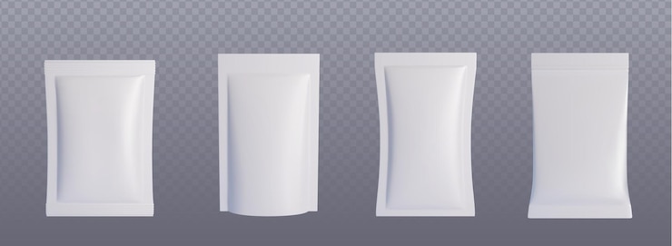 Free Vector white pouch bag mockup on transparent background