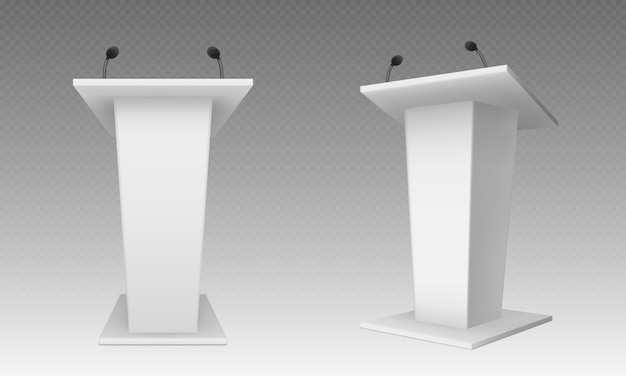 Free vector white pulpit, podium or tribune, rostrum stand