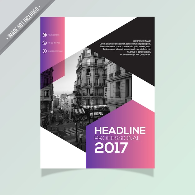 White and purple business brochure