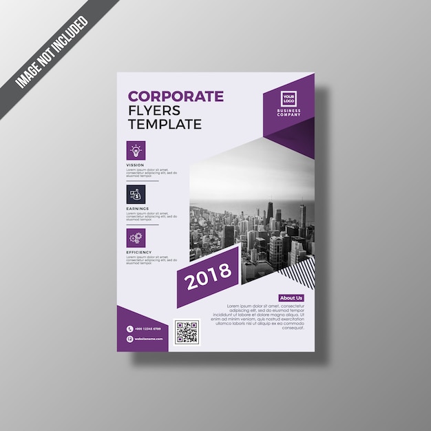 White and purple business brochure