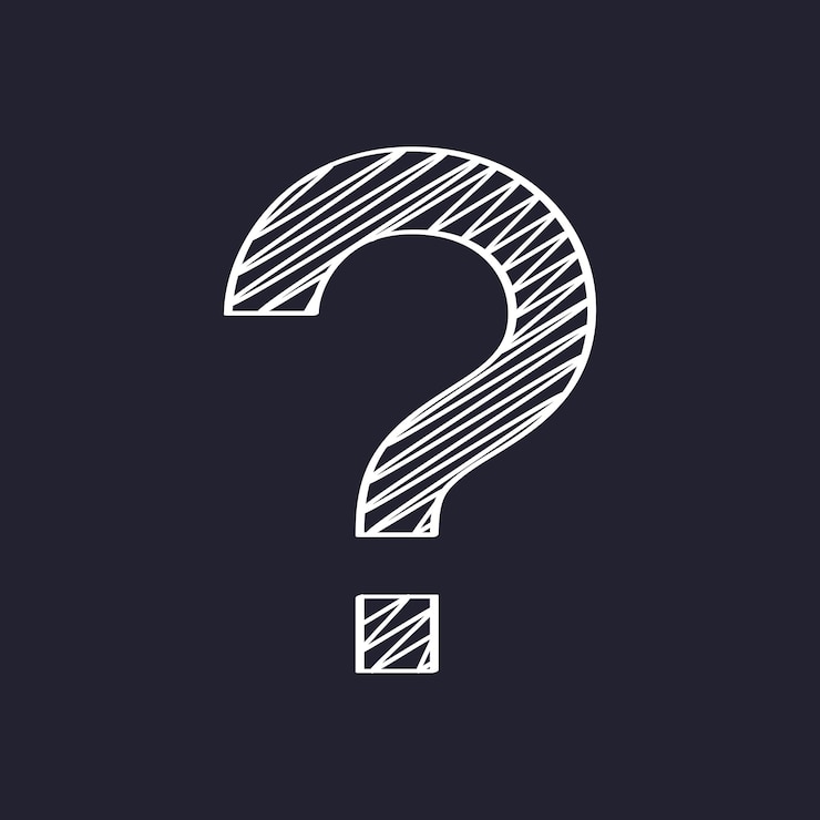 Free Vector white question mark sketch style dark background