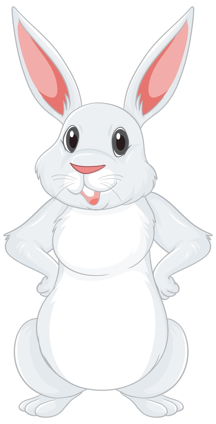 Free Vector white rabbit cartoon character