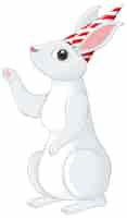 Free vector white rabbit cartoon character