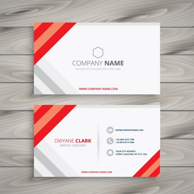 White red business card template