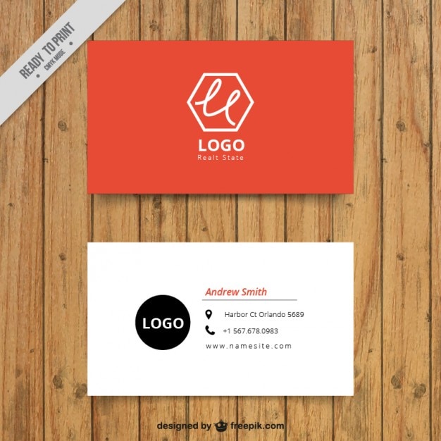 Free vector white and red corporative card