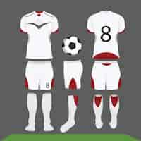 Vettore gratuito bianco e kit di calcio rosso