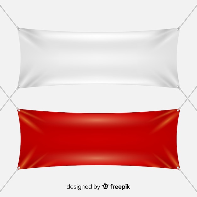 Get Eye-Catching White and Red Textile Banners – Free Download