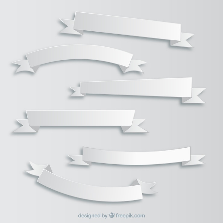 Free Vector white ribbon banners