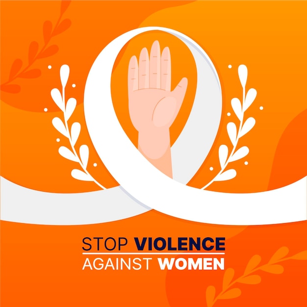 Vettore gratuito nastro bianco che simboleggia la lotta alla violenza sulle donne