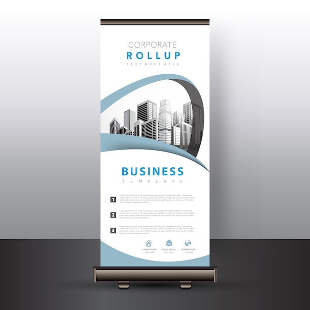 White roll up banner