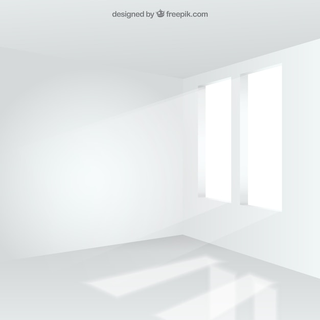 Free vector white room interior