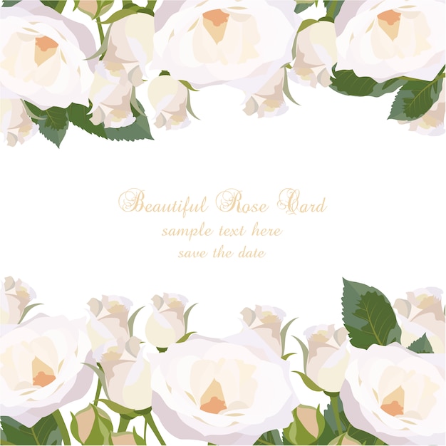 Free vector white roses card design