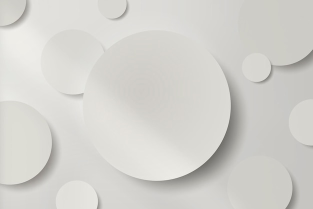 Free vector white round paper cut with drop shadow background