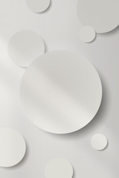 white round paper cut with drop shadow pattern background vector