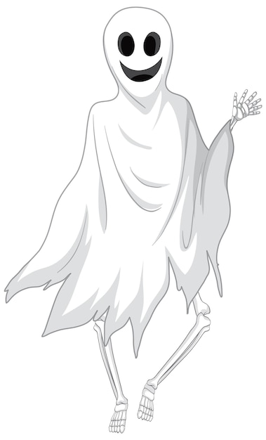 Free vector white scary ghost isolated