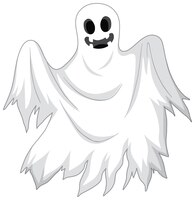 White scary ghost isolated