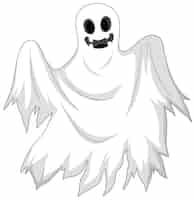 Free vector white scary ghost isolated