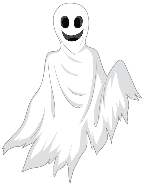 Free vector white scary ghost isolated