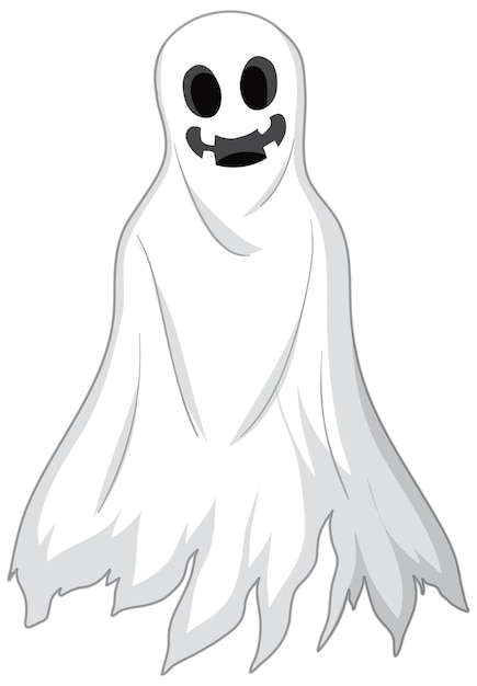 White scary ghost isolated