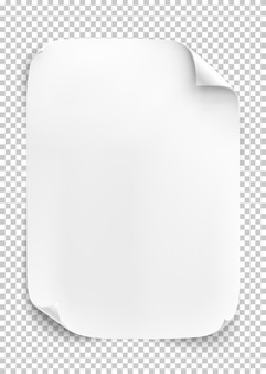 Premium Vector White Sheet Of Paper On Transparent Background Premium Vector White Sheet Of Paper On Transparent Background