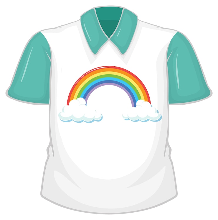 Free Vector a white shirt with blue sleeves on white background