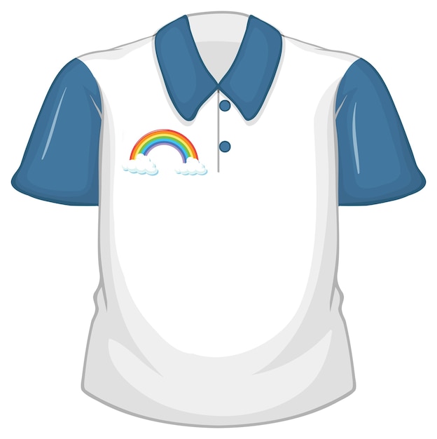 Free Vector | A white shirt with blue sleeves on white background