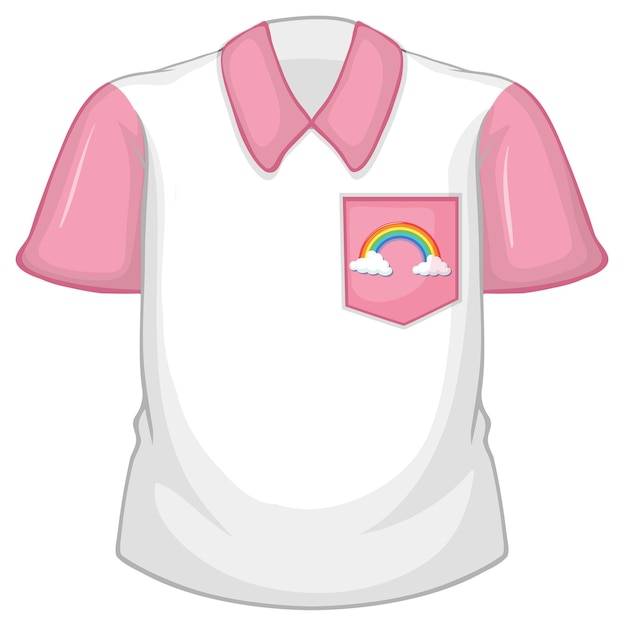 Free Vector  A white shirt with pink sleeves on white background