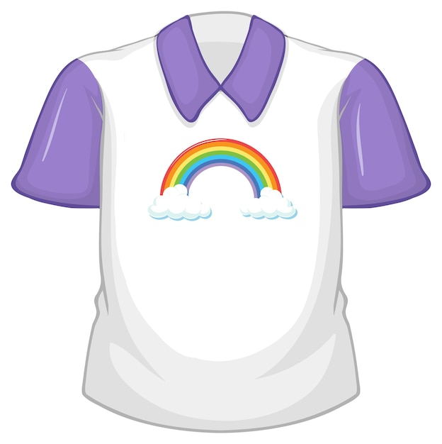 Free vector a white shirt with purple sleeves on white background