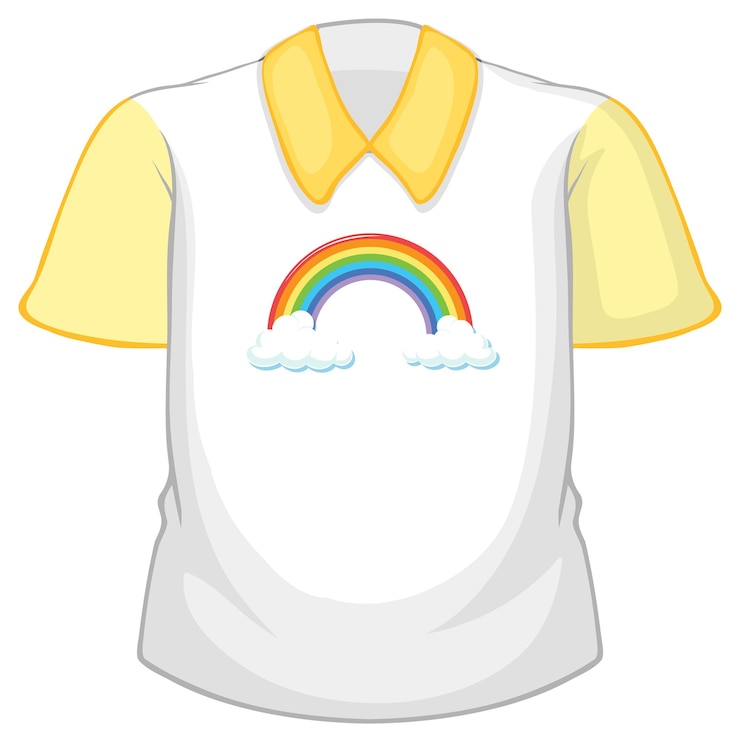 Free Vector a white shirt with yellow sleeves on white background