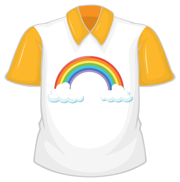 Free Vector a white shirt with yellow sleeves on white background