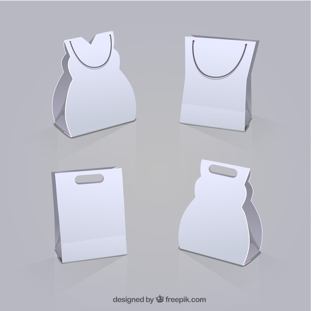 Free vector white shopping bags