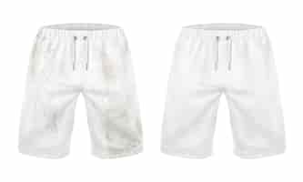 Free vector white shorts before and after washing dirt removal