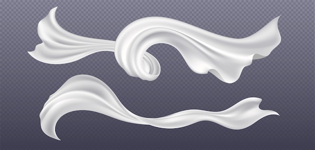 Free vector white silk ribbons set