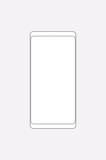 White smartphone outline, digital device vector illustration