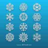 Free vector white snowflakes collection