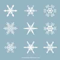 Free vector white snowflakes collection